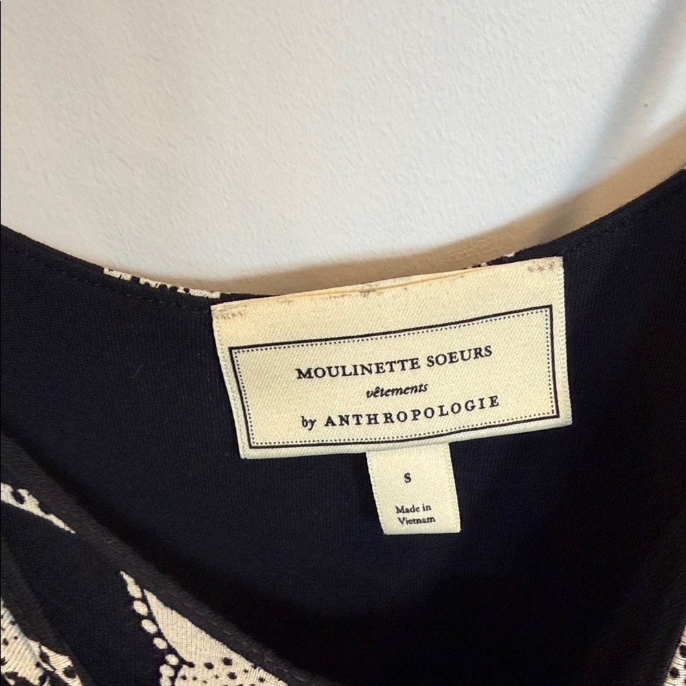 Moulinette Soeurs buy anthropology Black Maxi Dress with Cream Floral Print - Picture 3 of 10